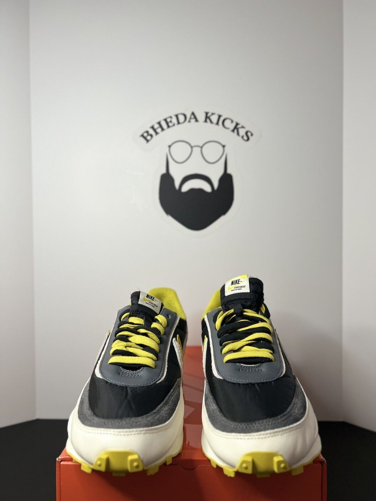 SACAI X NIKE Nike LD Waffle Sacai x UNDERCOVER Bright Citron usate Og US da uomo taglia 15