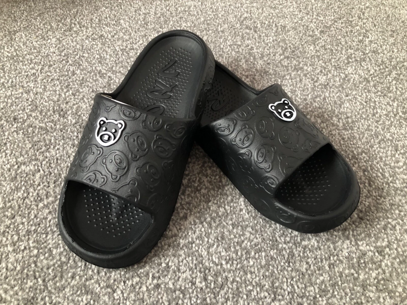 ADIDAS Sandali ciabatte uomo neri marca Bear taglia UK 9 nuovi