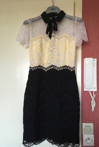 Détails Sur Robe Sandro Rozen Dentelle Bleu Marine Noir Blanche Jaune