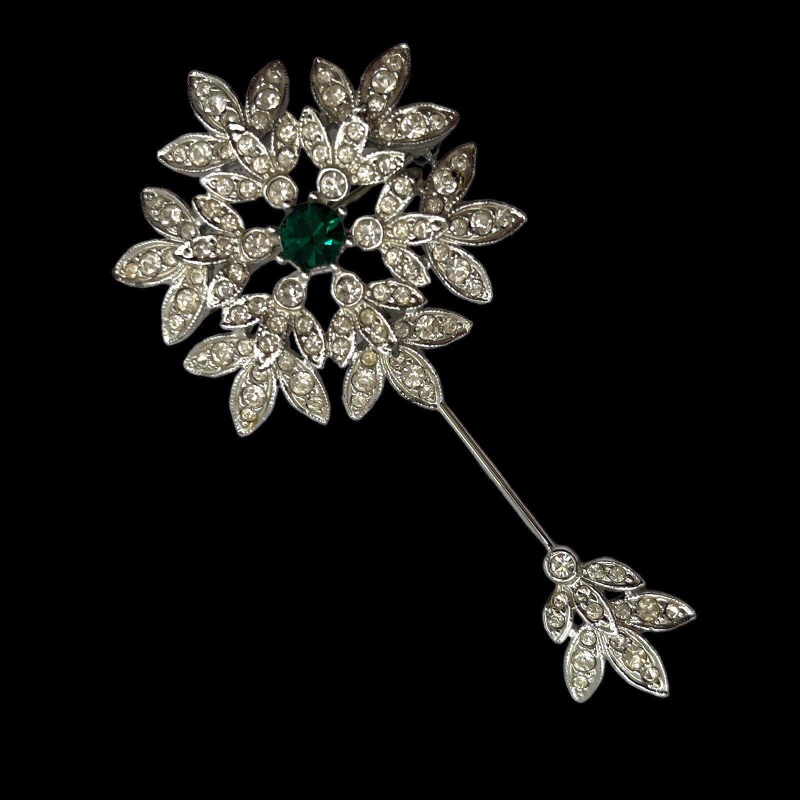 Vintage Stick Pin Brooch Royal Scepter Rhinestone Sar… Gem