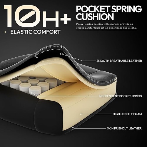 Dowinx Ergonomic Gaming Chair - Massage Lumbar, Footrest & Spring Cushion for Of - Picture 4 of 7