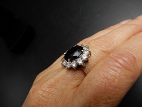 Bague argent argent et pierres reconstituées taille 54 belle bague - 第 3/7 張圖片