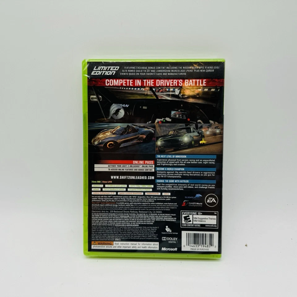 Shift 2 Unleashed -- Limited Edition (Microsoft Xbox 360, 2011) - New/Sealed - Image 2 of 2