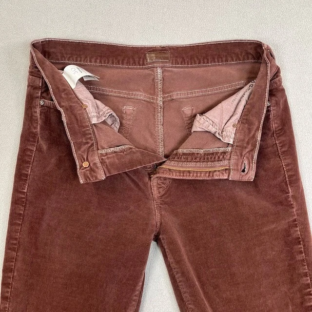 MOTHER Pants Womens 30 Brown Umber Corduroy Weekender Fray Bootcut Western Y2K - Image 4 of 4