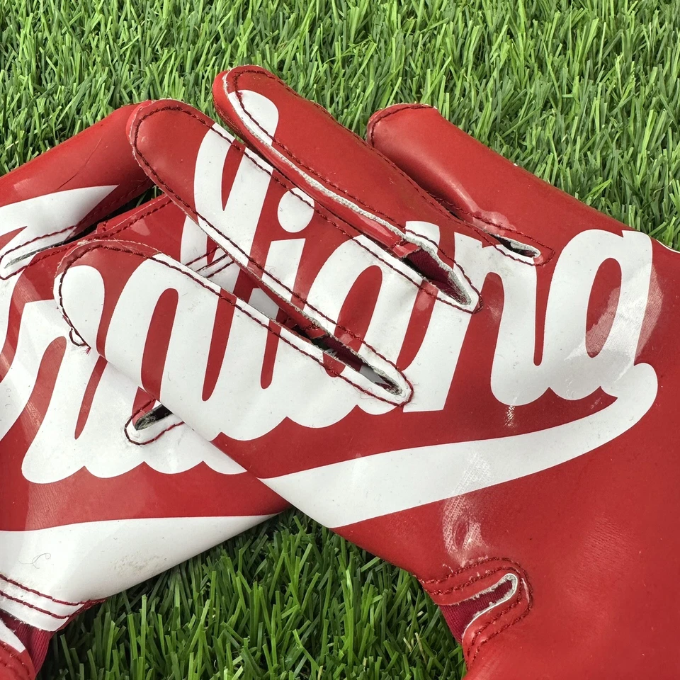 Guantes de fútbol Adidas Indiana Hoosiers rojo/blanco escritura grande emitidos por el equipo IU 83 Foto 4 de 4