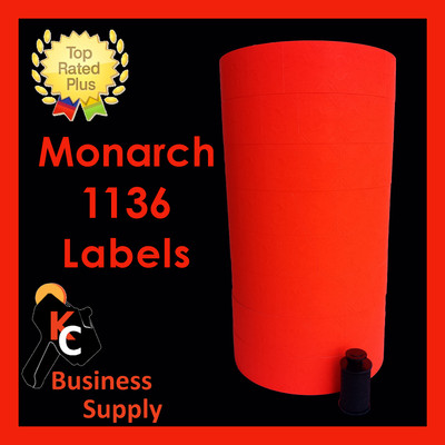 Fluorescent Red Label for Monarch 1136 (2 Lines) Pricing Gun 1 Sleeve Made in US