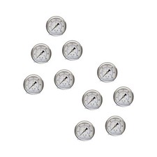 10 PACK LIQUID FILLED PRESSURE GAUGE 0-300 PSI, 2.5" FACE, 1/4" BACK MOUNT WOG