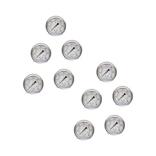 10 PACK LIQUID FILLED PRESSURE GAUGE 0-300 PSI, 2.5" FACE, 1/4" BACK MOUNT WOG