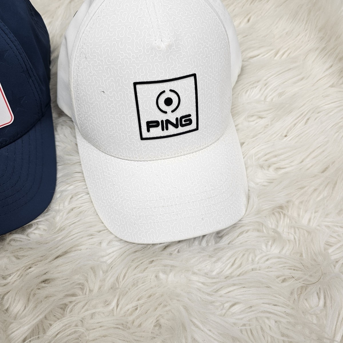 Lot Of 2 Ping Golf Baseball Caps Navy Stars White Red  display picture 1