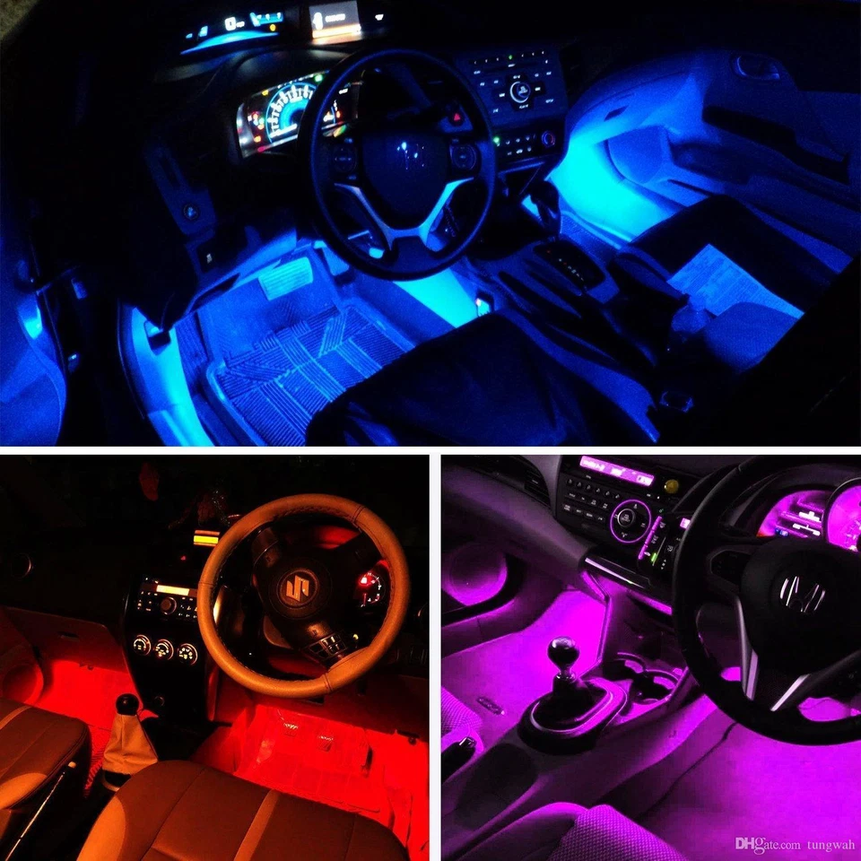 KIT DE LED RGB PARA CORRIDA ESPORTE/INTERIOR DE CARRO com CONTROLE REMOTO SEM FIO *NOVO* DESTAQUE LED - Imagem 2 de 2