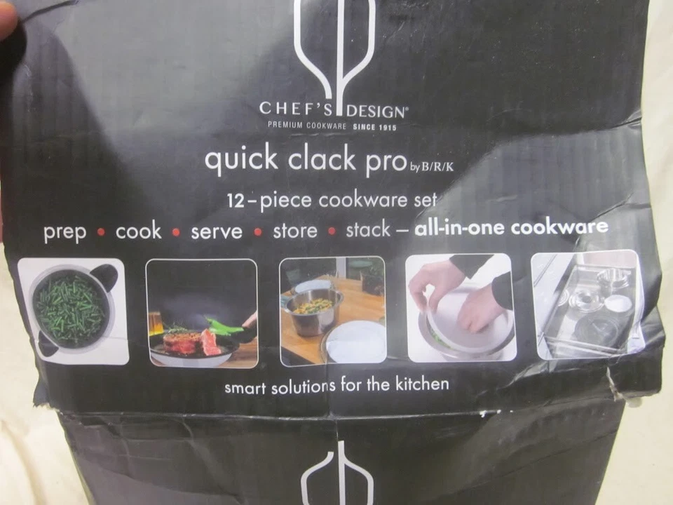 Neu Chef's Design Quick Clack Pro 12-teiliges Kochgeschirr-Set - Bild 4 von 4