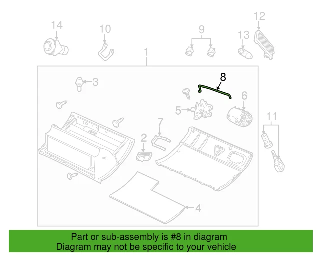 GM NOS 92155329 Guantera Compartimiento Varilla de Liberación 2004-2006 Pontiac GTO LS1 LS2 Foto 2 de 4
