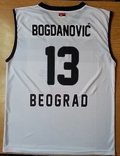 Maglia basket 2013/14 Bogdanovic #13 Partizan Belgrado Serbia Beograd bianca