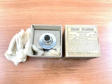 Early Brass Nickel Plated  Edison 2 Min Recorder w/Box for Edison Phonographs