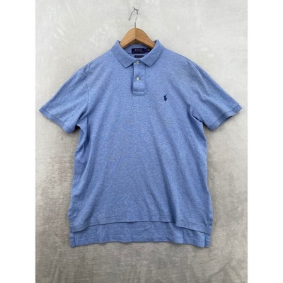 Polo Ralph Lauren Polo Shirt Mens M Blue Pima Soft Touch Heathered Short Sleeve