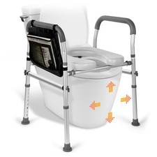 PORIYA Raised Toilet Seat 17"-24" 200kg (450lbs) Universal Toilet Riser Portable