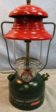 #6 COLEMAN CUSTOM CHRISTMAS THEMED MODEL 200A SINGLE MANTLE LANTERN MADE 5/57