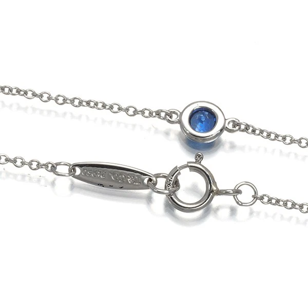 Auténtica Tiffany&Co. Pulsera color zafiro por yarda platino 950  Foto 3 de 4