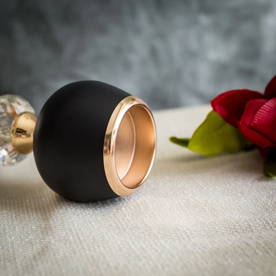 6 candelabros metálicos dorados y negros de 7" 11" de alto con detalles de cristal Foto 2 de 4