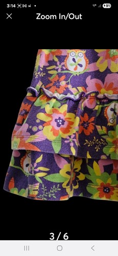 A1-041-1 JK J Khaki Girls Blue Orange Multi Hue Floral Skirt Size 6X 5 oz - Picture 3 of 6