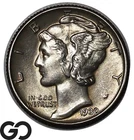 1930 Mercury Dime Full Split Bands, Gem BU++ FSB