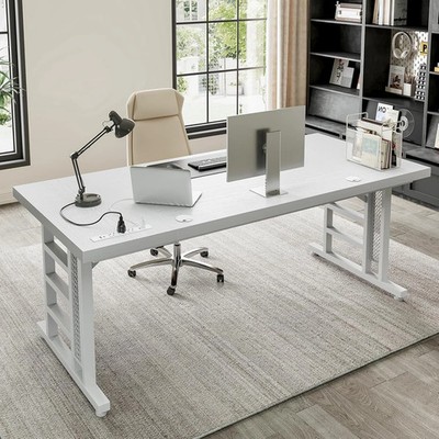 71 Inch Executive Desk with USB Ports, Large Computer Desk with Extra Thick