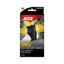 Brand Ankle Support with Side Stabilizers, Adjustable, Black, 1 Br