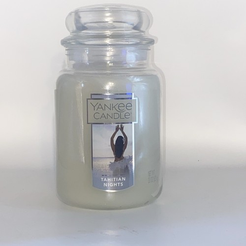 Yankee Candle TAHITIAN NIGHTS Large Jar 22 Oz White New Never Used - Picture 2 of 4