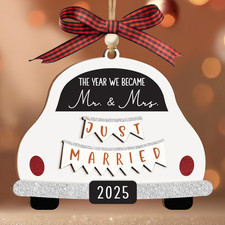 First Christmas Married Ornament 2025 Photo Frame, Wedding Gifts for Newlyweds