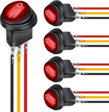 Nilight Waterproof Rocker Toggle Switch 12v 5pcs Red Led 20a 3 Pin On Off Spst