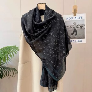 Chanel Classic Ice Silk Monogram Women's Decorative Square Scarf/Shawl 90*180cm