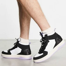 Hugo Mens Size 11 Black White Kilian Hito Pume Mid Trainers Sneakers Shoes K10-7