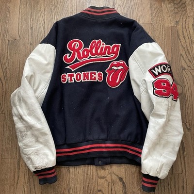 Vintage 90 s Rolling Stones Brockum Voodoo Lounge Concert Wool Varsity Jacket XL