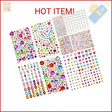 2774PCS Gem Stickers, Self Adhesive Gems for Crafts, Acrylic Bling Heart Sticker