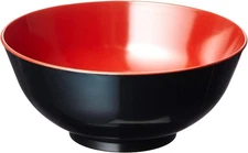 Large Soup Bowl Japanese Style Plastic Ramen 52 oz Black and Red Color S-2396