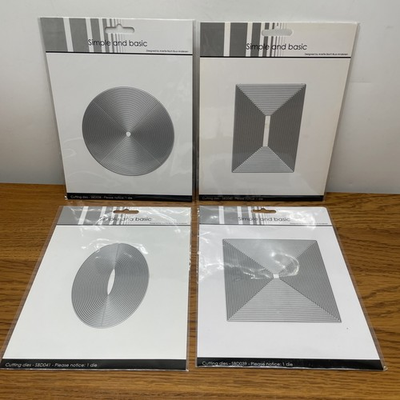 #ad 4 Simple and Basic Cutting Dies Square Circle Rectangle Oval Thin Frames $49.00