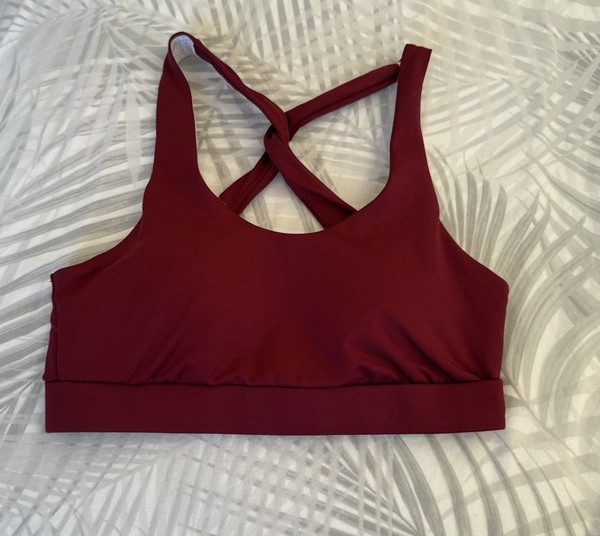 Ladies Maroon Sports Bra Crop Size Small As New 