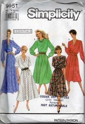 UNCUT!9951 SIMPLICITY MISSES EASY - TO SEW DRESSES