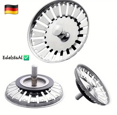  1A  Premium Edelstahl Siebkörbchen Siebkorb Spülbecken Abflusssieb Spültisch 