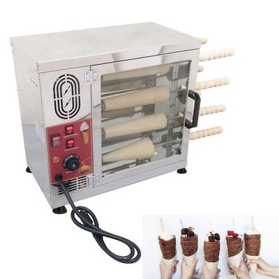 Chimney Cake Oven 3.2KW 110V 16 Non-Stick Molds Ice Cream Cones Bread Rolls