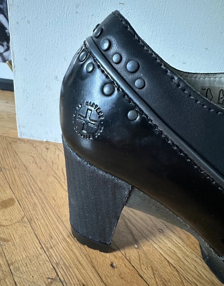 RARE Vintage 90s DOC MARTENS Black Patent Leather Chunky Platform Corset Bootie  - Image 3 of 4