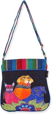 Laurel Burch, Amigo Dogs Crossbody Bag, 12 x 12 x 2''