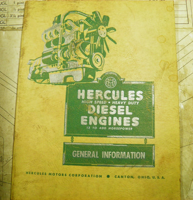 HERCULES DIESEL ENGINE GENERAL INFORMATION BOOK 12-400 HP