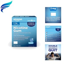 Coated Nicotine Polacrilex Gum 2 mg, Ice Mint Flavor, Stop Smoking Aid, Smoki...