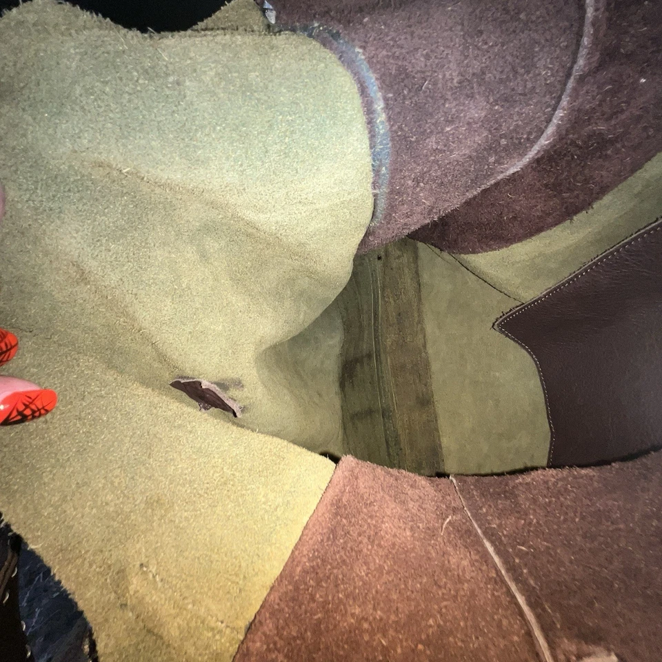 Bolso de hombro Carla Mancini italiano de cuero pelo de becerro verde vintage Foto 4 de 4