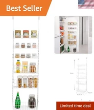 Over-Door Pantry Organizer - 6 Tier Adjustable Shelf Storage Solution