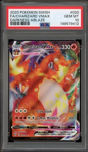 Pokemon Charizard VMAX Darkness Ablaze Full Art #020 PSA 10 Gem Mint