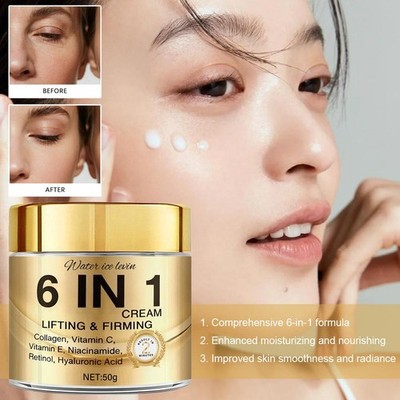6-in-1 Face Cream Lifting and Firming Moisturizing Tone Skin Even Smooth X8V4