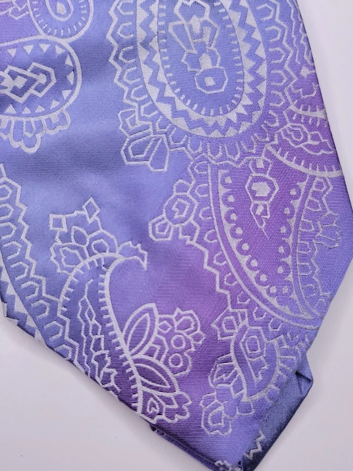 Gravata formal masculina Bachrach 58"Lx4"W azul/roxa - Imagem 2 de 4
