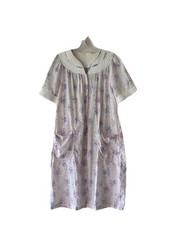 Grannycore Button Down Vintage Floral Nightgown House Robe Large Pockets M/L